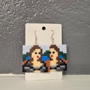Mona Lisa Perler Bead Earrings